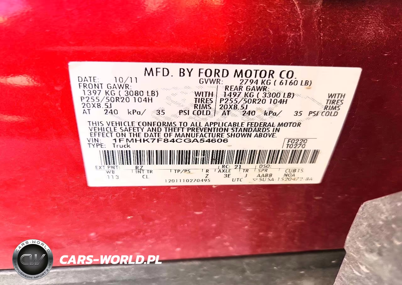 2012 Ford Explorer Limited VIN:1FMHK7F84CGA54606 - 13