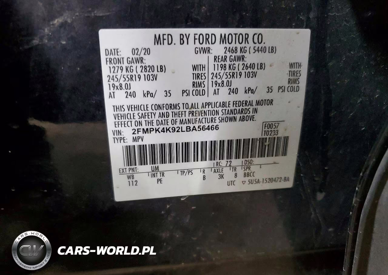 2020 Ford Edge Titanium VIN:2FMPK4K92LBA56466 - 14
