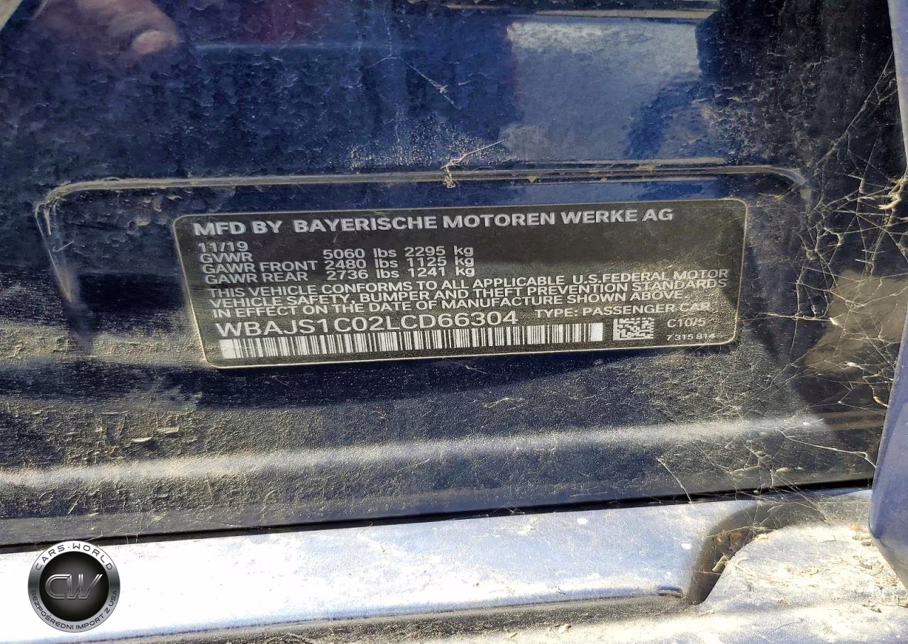 2020 BMW 540 I VIN:WBAJS1C02LCD66304 - 12
