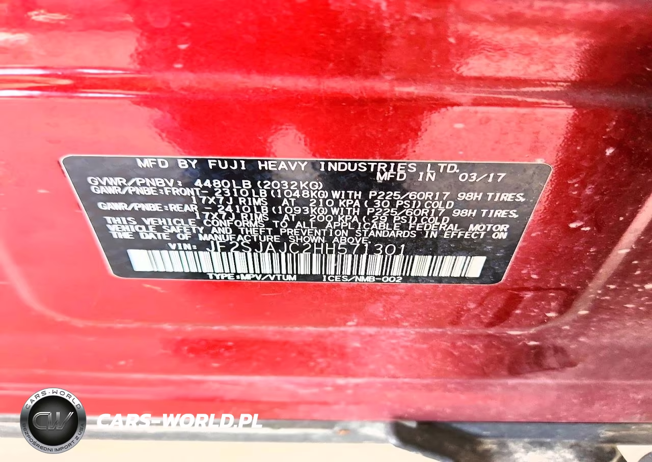 2017 Subaru Forester 2.5I Limited VIN:JF2SJAJC2HH571301 - 13