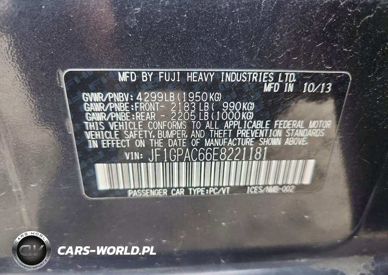 2014 Subaru Impreza VIN:JF1GPAC66E8221181 - 12