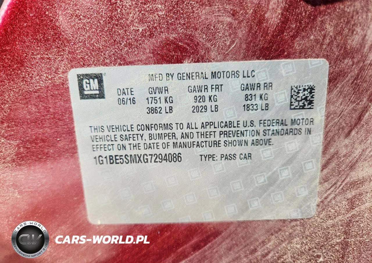 2016 Chevrolet Cruze Lt VIN:1G1BE5SMXG7294086 - 12