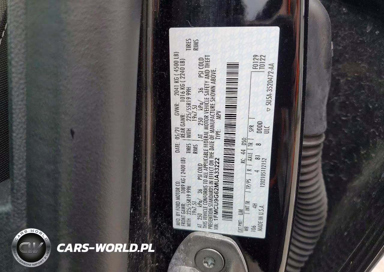 2021 Ford Escape Se VIN:1FMCU9G62MUA33222 - 13