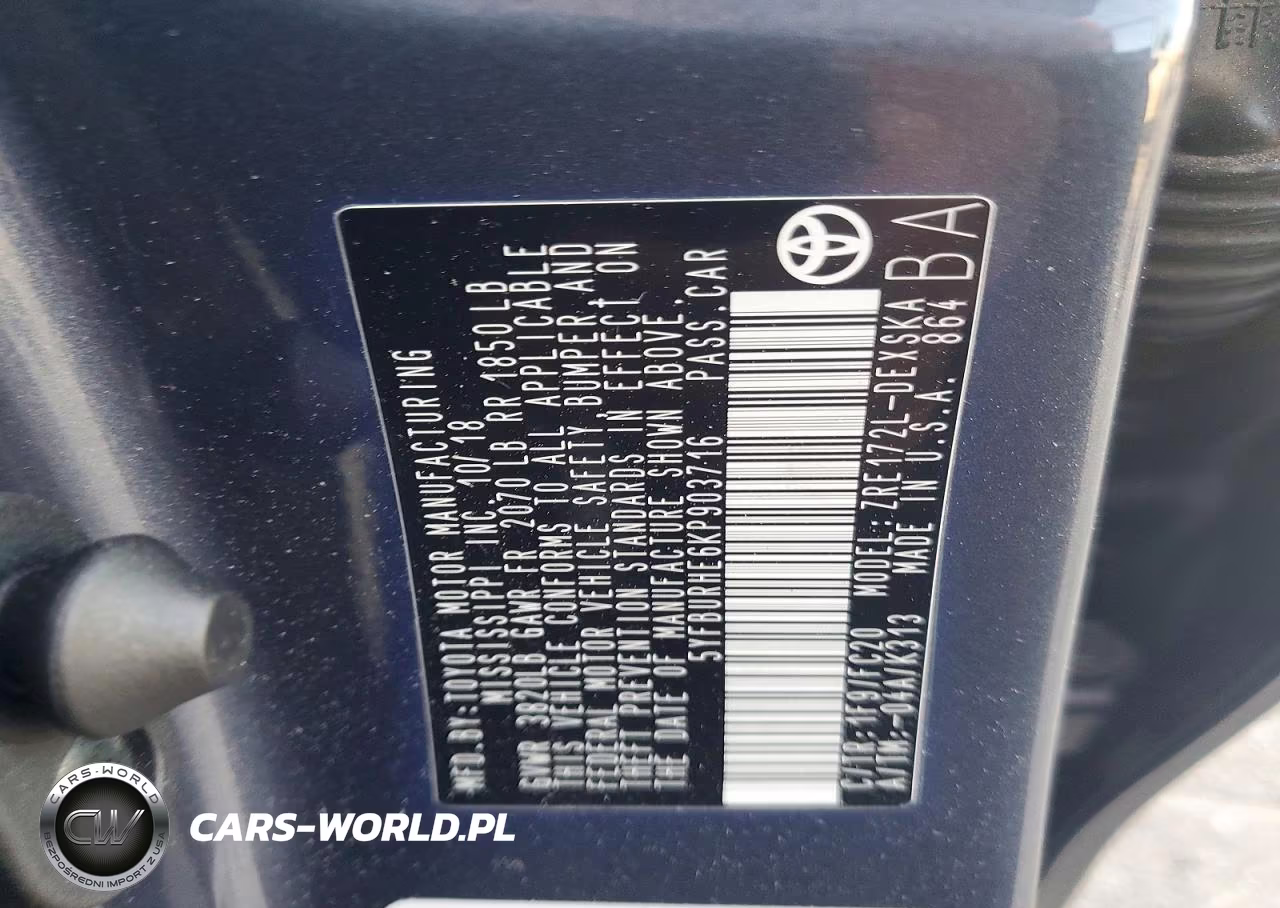 2019 Toyota Corolla Se VIN:5YFBURHE6KP903716 - 13