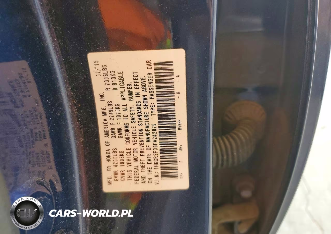 2015 Honda Accord Lx VIN:1HGCR2F38FA242829 - 12