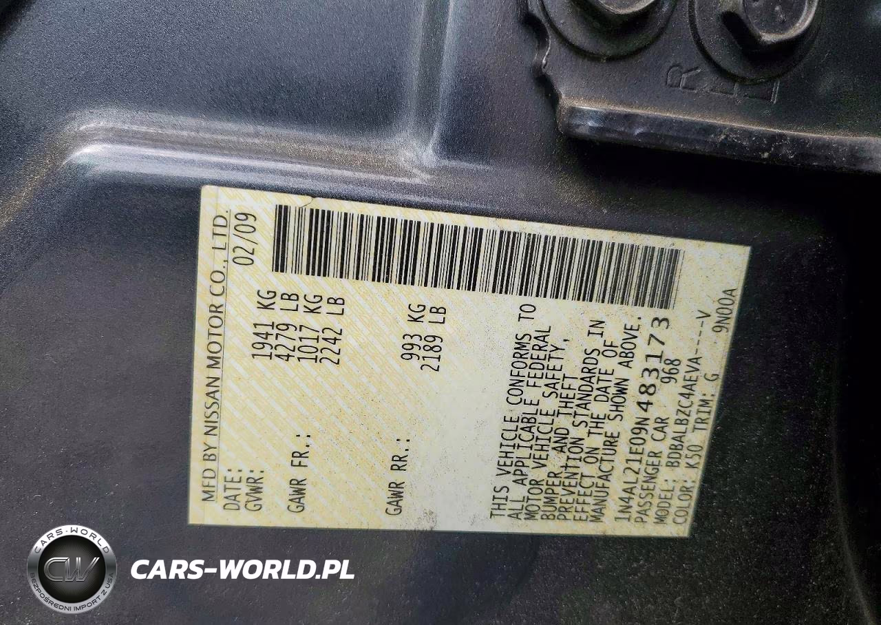 2009 Nissan Altima 2.5 VIN:1N4AL21E09N483173 - 13