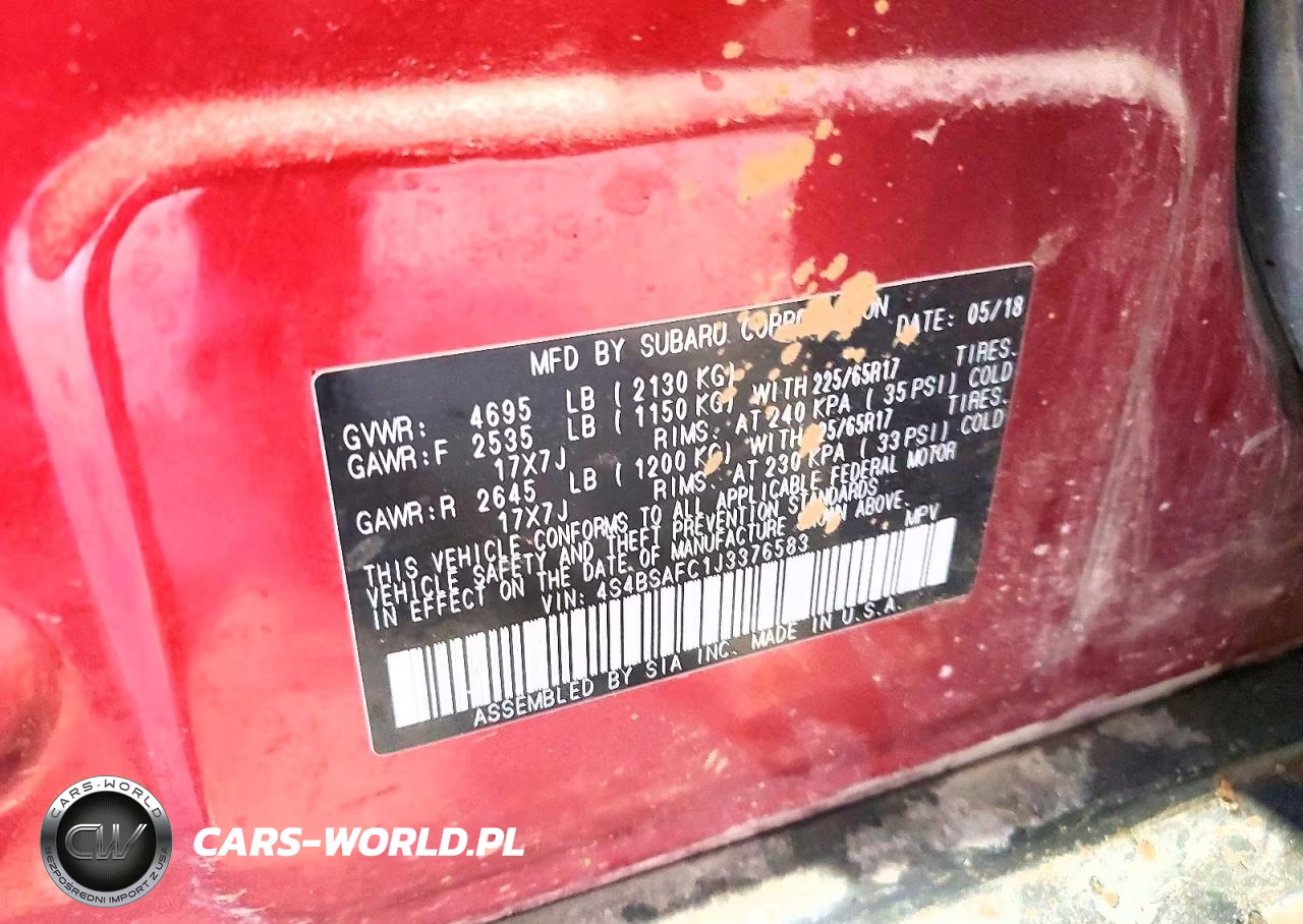 2018 Subaru Outback 2.5I Premium VIN:4S4BSAFC1J3376583 - 12