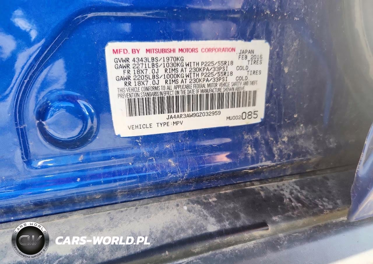 2016 Mitsubishi Outlander Sport Es VIN:JA4AR3AW9GZ032959 - 12