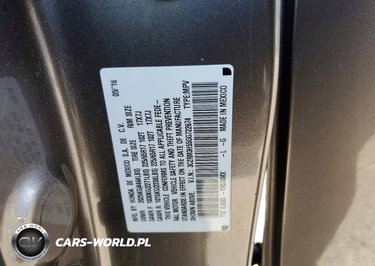 2016 Honda Cr-V Ex VIN:3CZRM3H55GG722674 - 13
