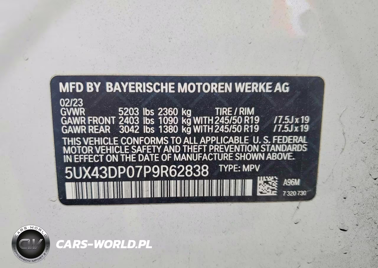 2023 BMW X3 Sdrive30I VIN:5UX43DP07P9R62838 - 13