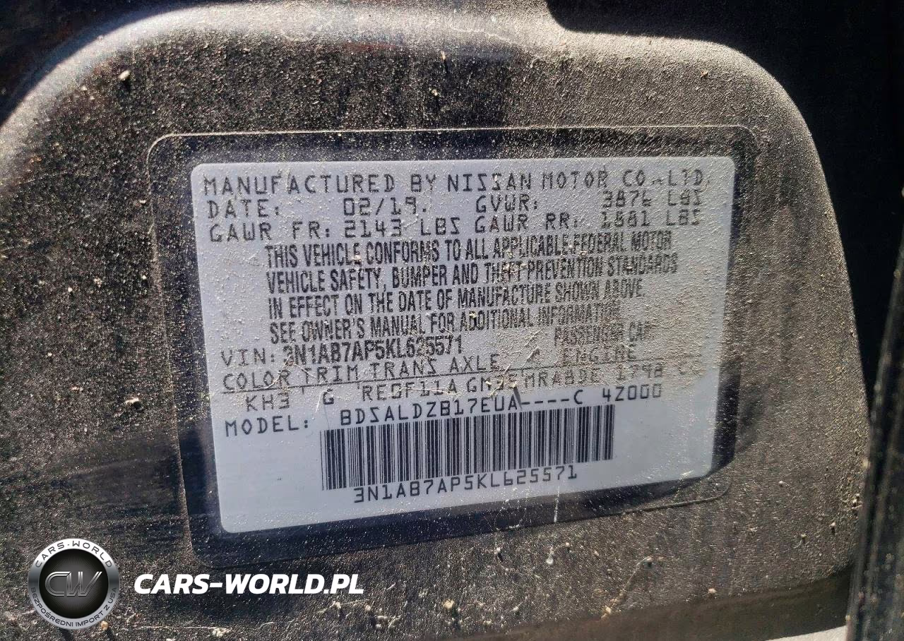 2019 Nissan Sentra Sv VIN:3N1AB7AP5KL625571 - 12