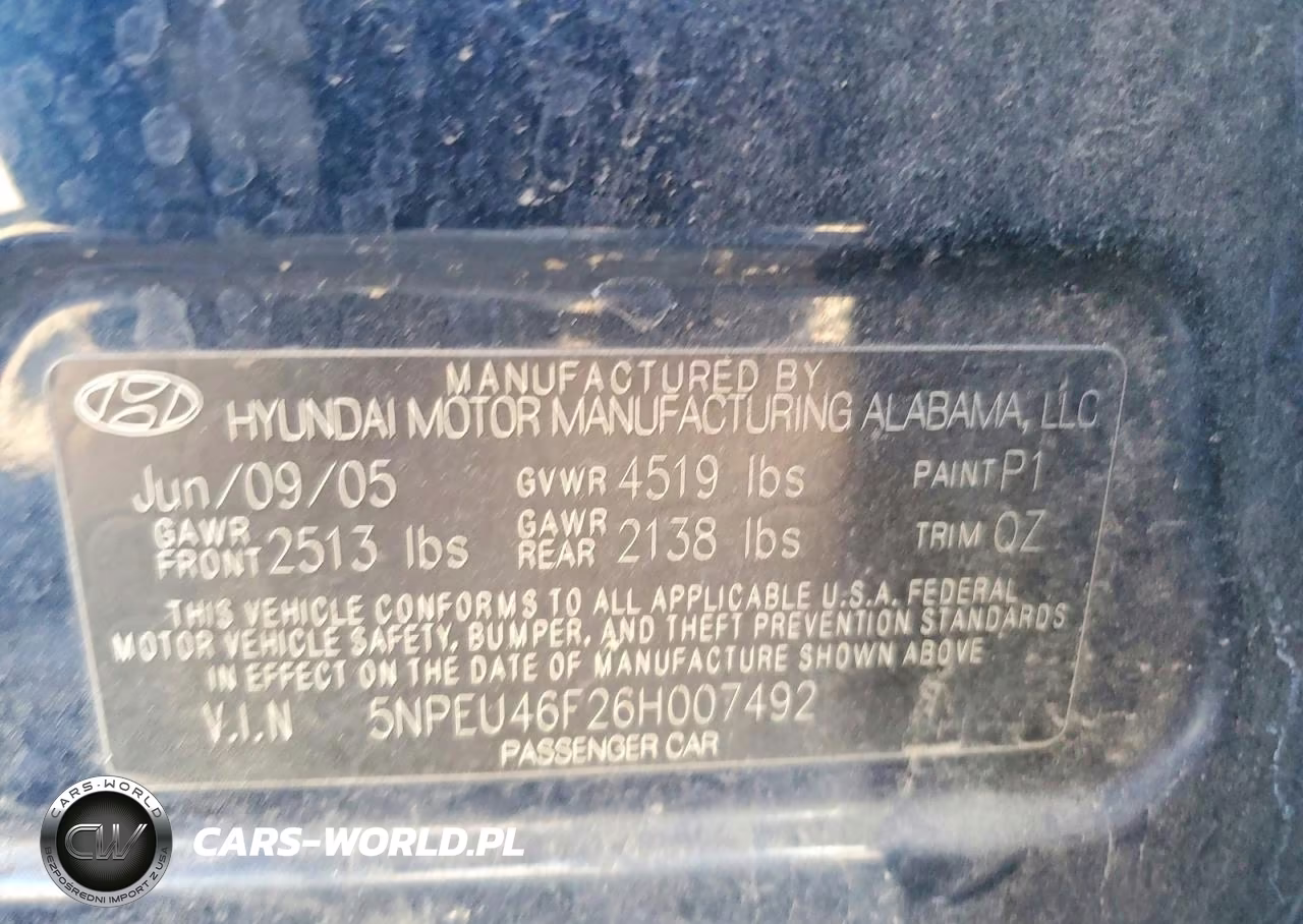 2006 Hyundai Sonata Gls V6 VIN:5NPEU46F26H007492 - 12