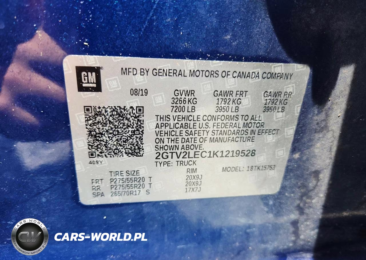 2019 GMC Sierra Limited K1500 VIN:2GTV2LEC1K1219528 - 12