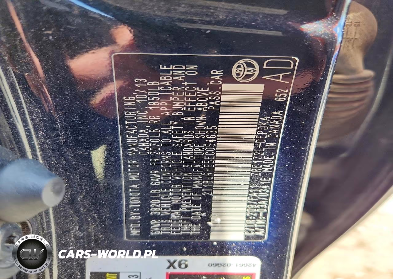 2014 Toyota Corolla L VIN:2T1BURHE5EC054635 - 12
