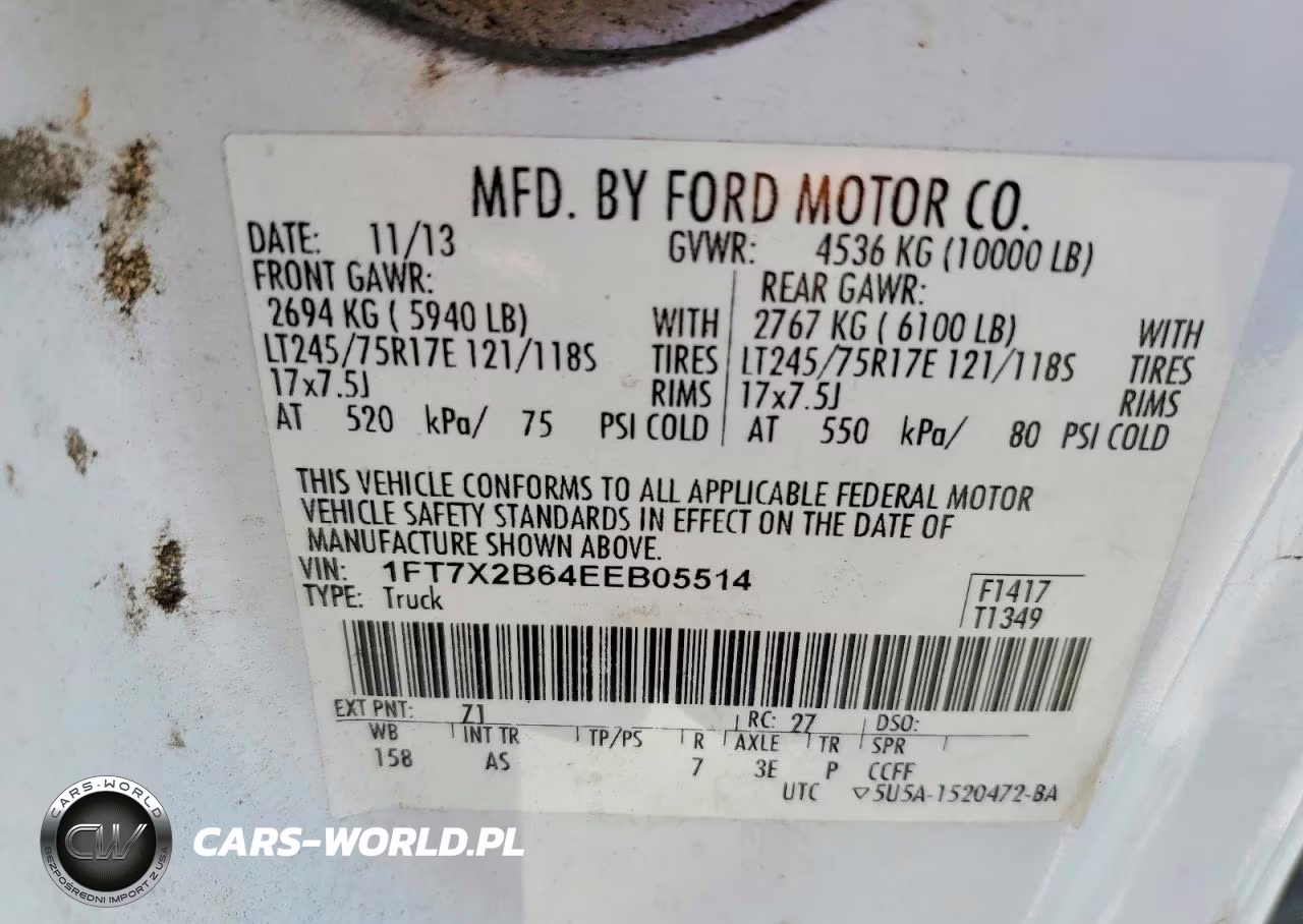 2014 Ford F250 Super Duty VIN:1FT7X2B64EEB05514 - 12