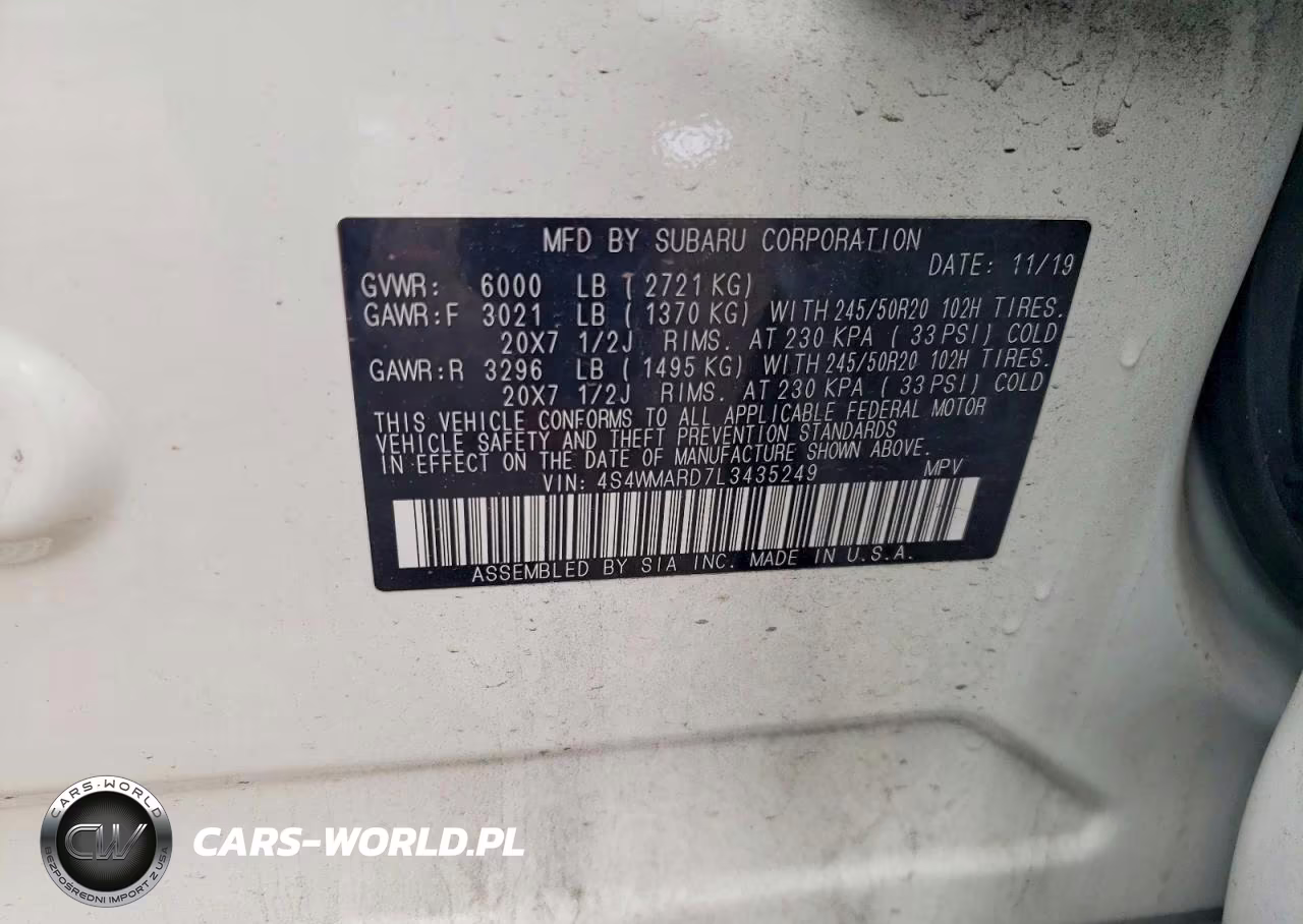 2020 Subaru Ascent Touring VIN:4S4WMARD7L3435249 - 13