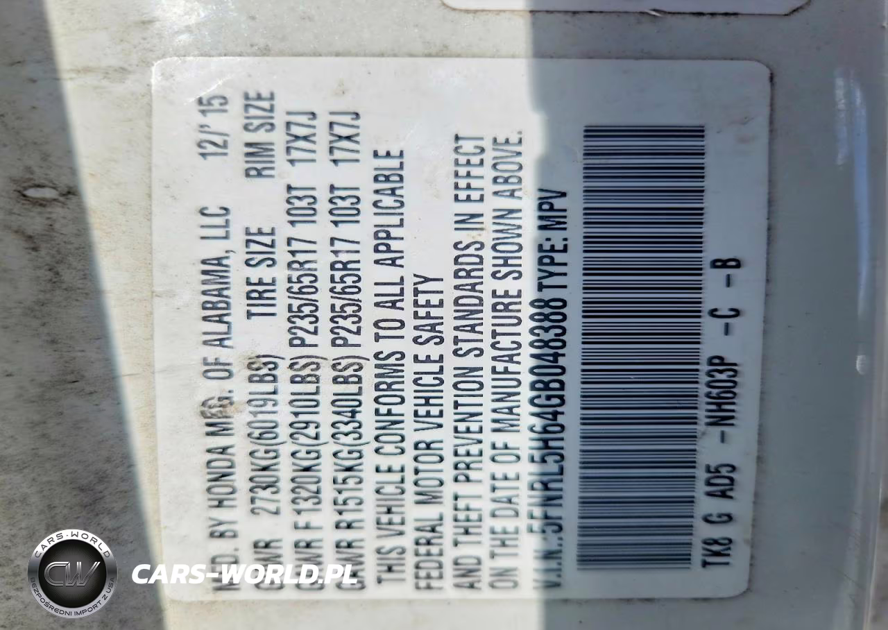 2016 Honda Odyssey Exl VIN:5FNRL5H64GB048388 - 13