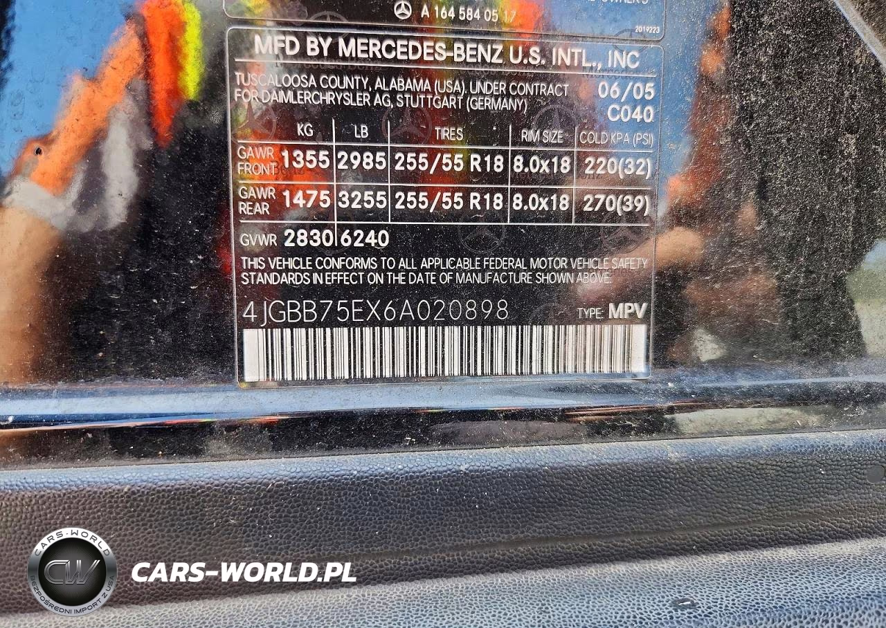 2006 Mercedes-Benz Ml 500 VIN:4JGBB75EX6A020898 - 13