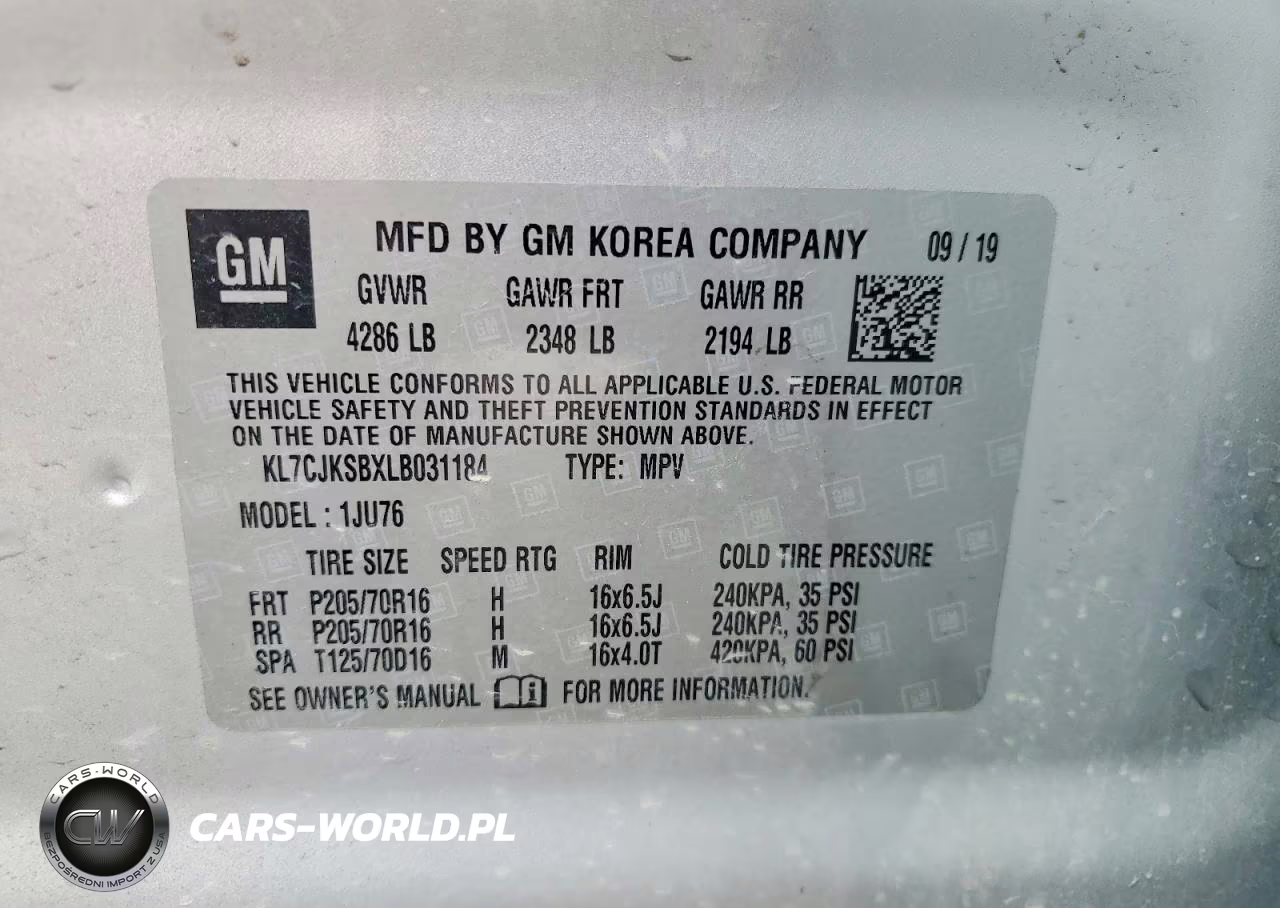2020 Chevrolet Trax Ls VIN:KL7CJKSBXLB031184 - 13