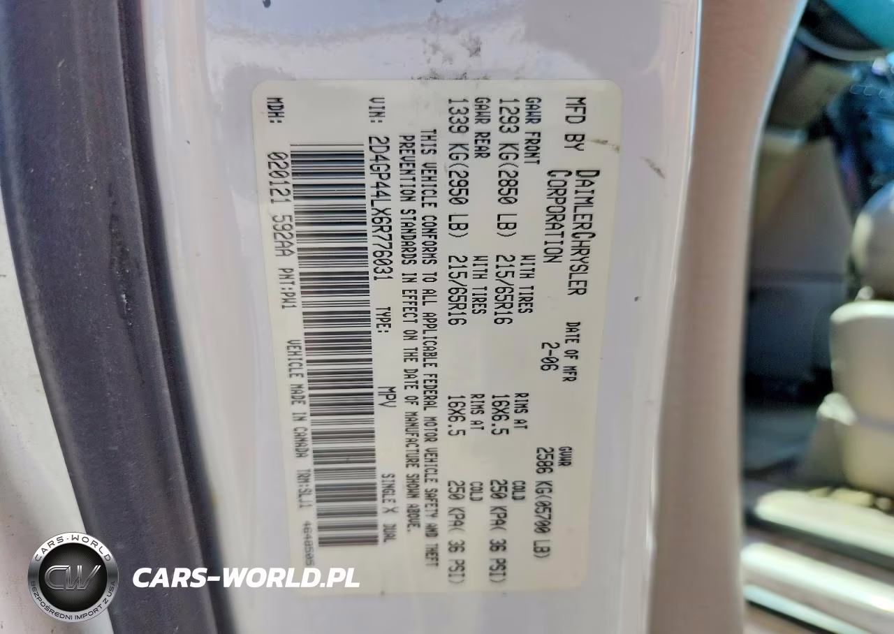 2006 Dodge Grand Caravan Sxt VIN:2D4GP44LX6R776031 - 13