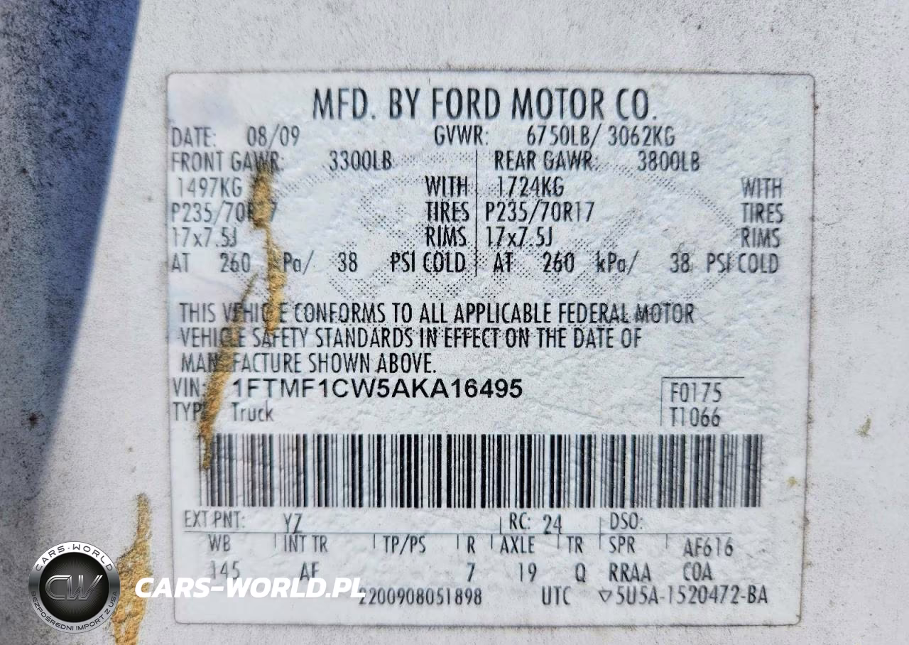2010 Ford F150 VIN:1FTMF1CW5AKA16495 - 12