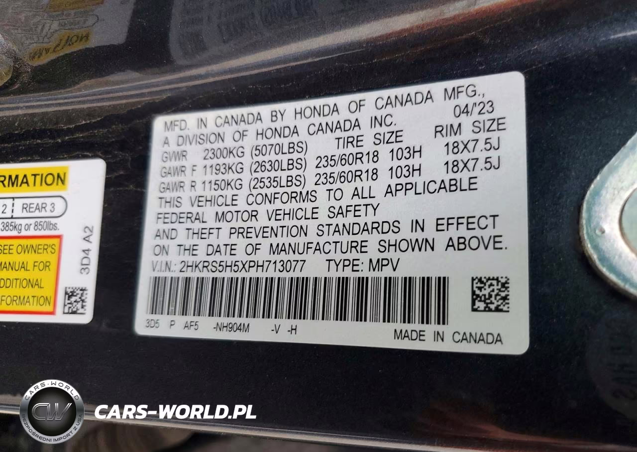 2023 Honda Cr-V Sport VIN:2HKRS5H5XPH713077 - 13
