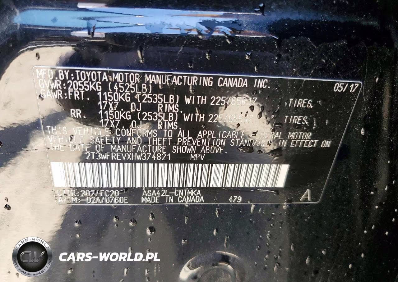 2017 Toyota Rav4 Xle VIN:2T3WFREVXHW374821 - 13