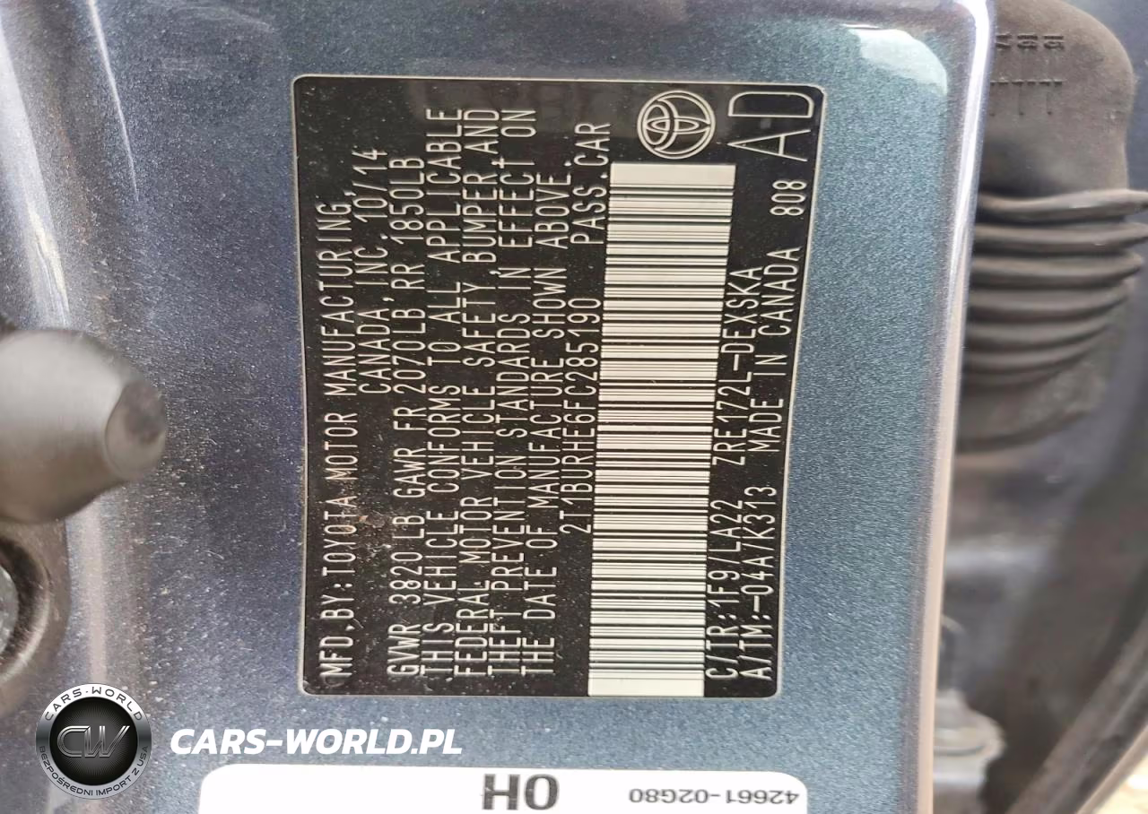 2015 Toyota Corolla S Premium VIN:2T1BURHE6FC285190 - 12