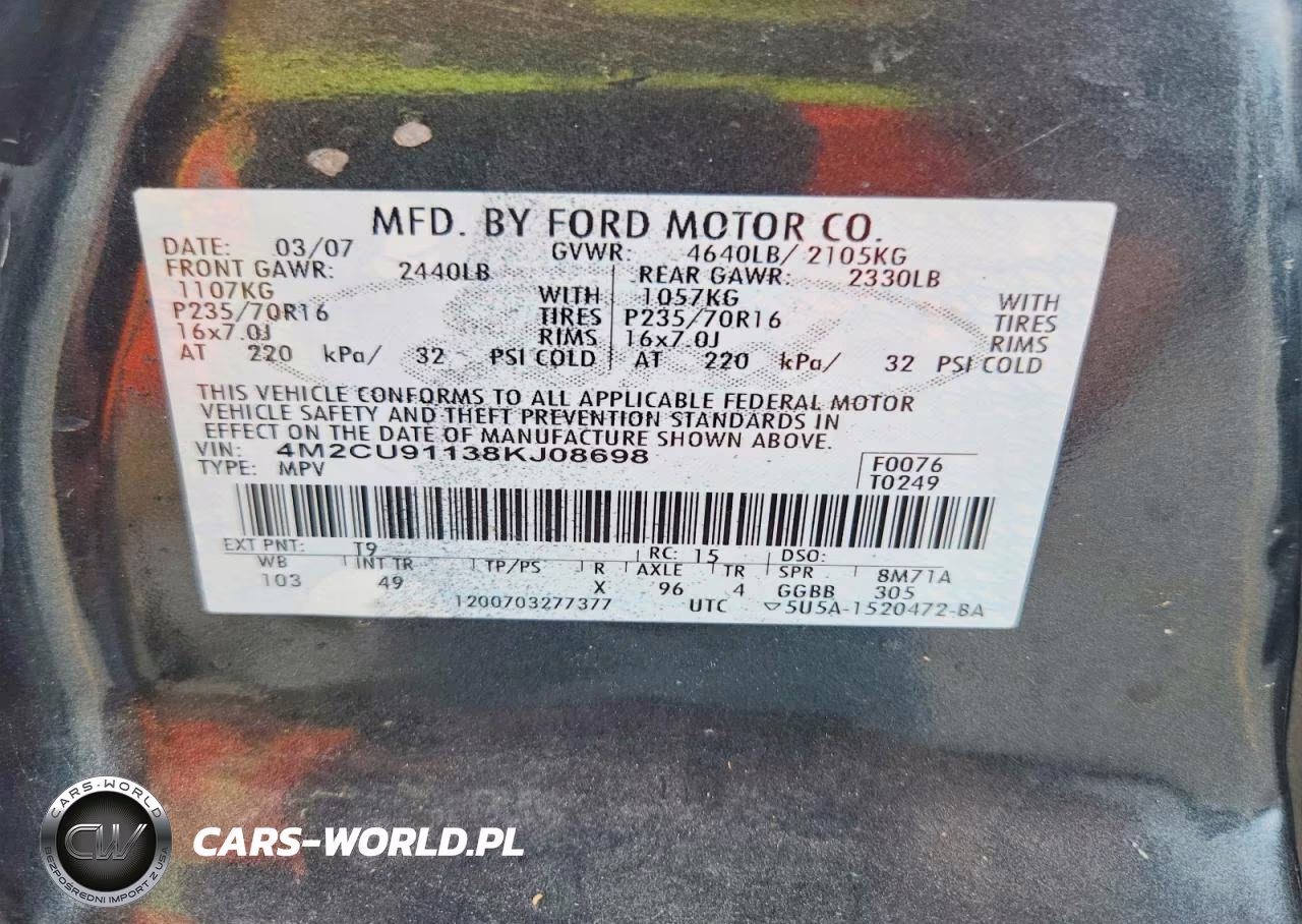 2008 Mercury Mariner VIN:4M2CU91138KJ08698 - 13