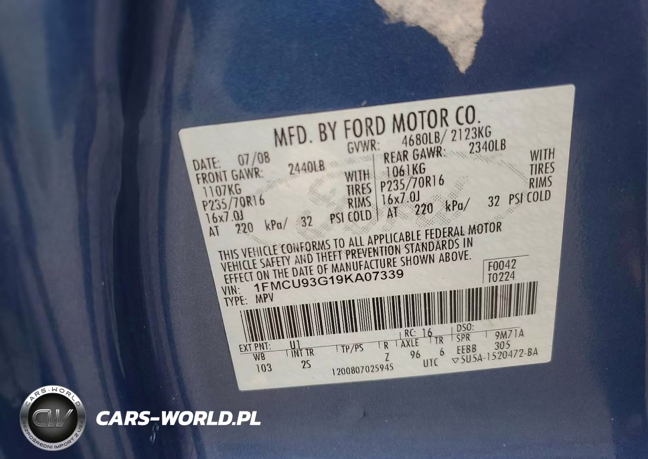 2009 Ford Escape Xlt VIN:1FMCU93G19KA07339 - 13