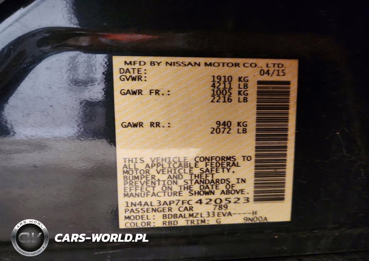 2015 Nissan Altima 2.5 Sv VIN:1N4AL3AP7FC420523 - 13