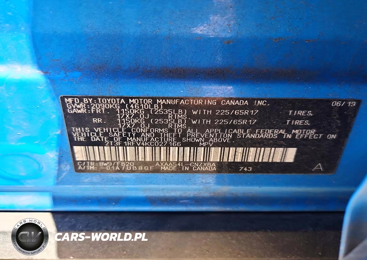 2019 Toyota Rav4 Le VIN:2T3F1RFV4KC027166 - 12