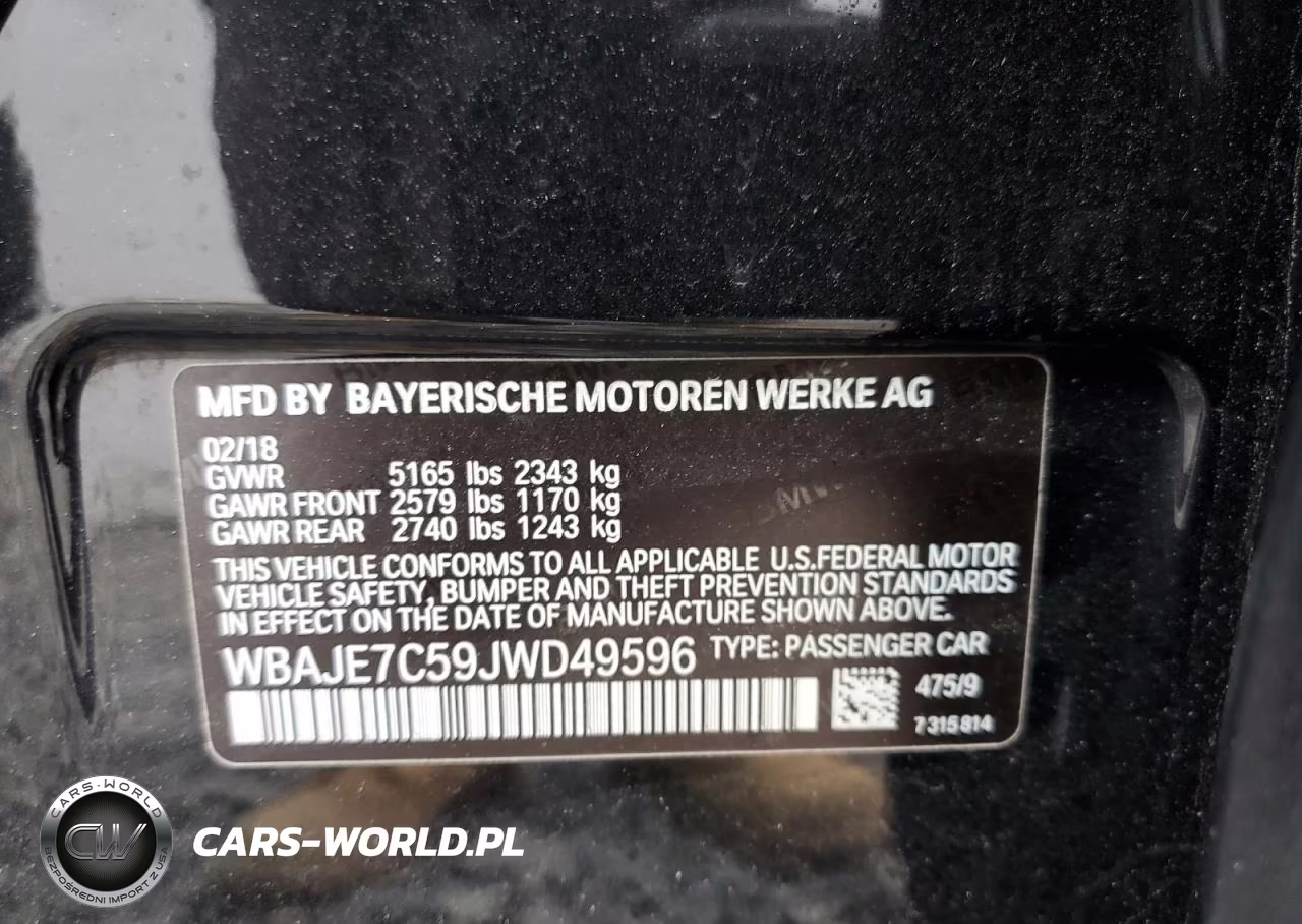 2018 BMW 540 Xi VIN:WBAJE7C59JWD49596 - 12
