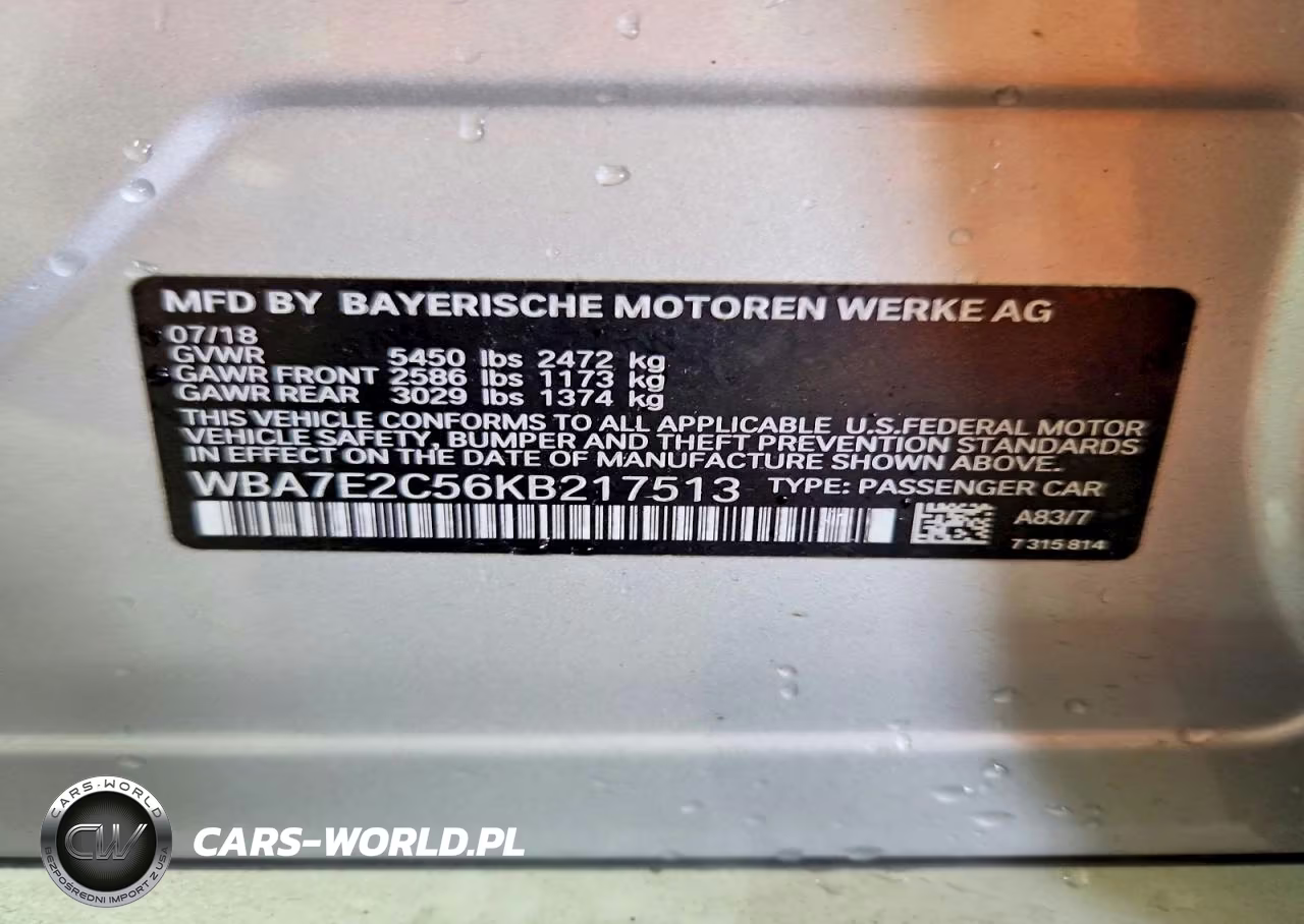2019 BMW 740 I VIN:WBA7E2C56KB217513 - 12