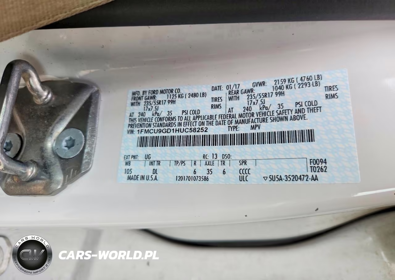 2017 Ford Escape Se VIN:1FMCU9GD1HUC58252 - 13