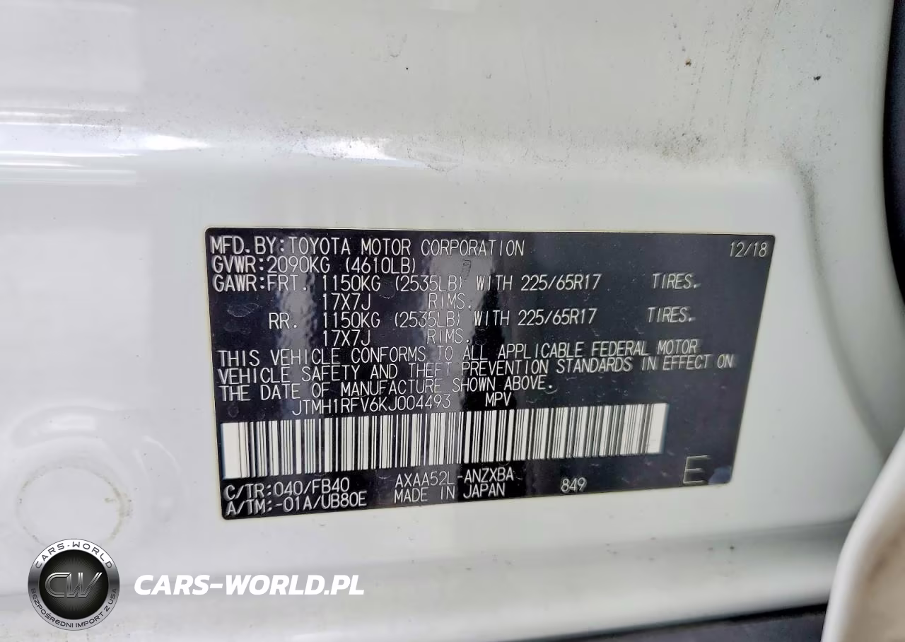 2019 Toyota Rav4 Le VIN:JTMH1RFV6KJ004493 - 14