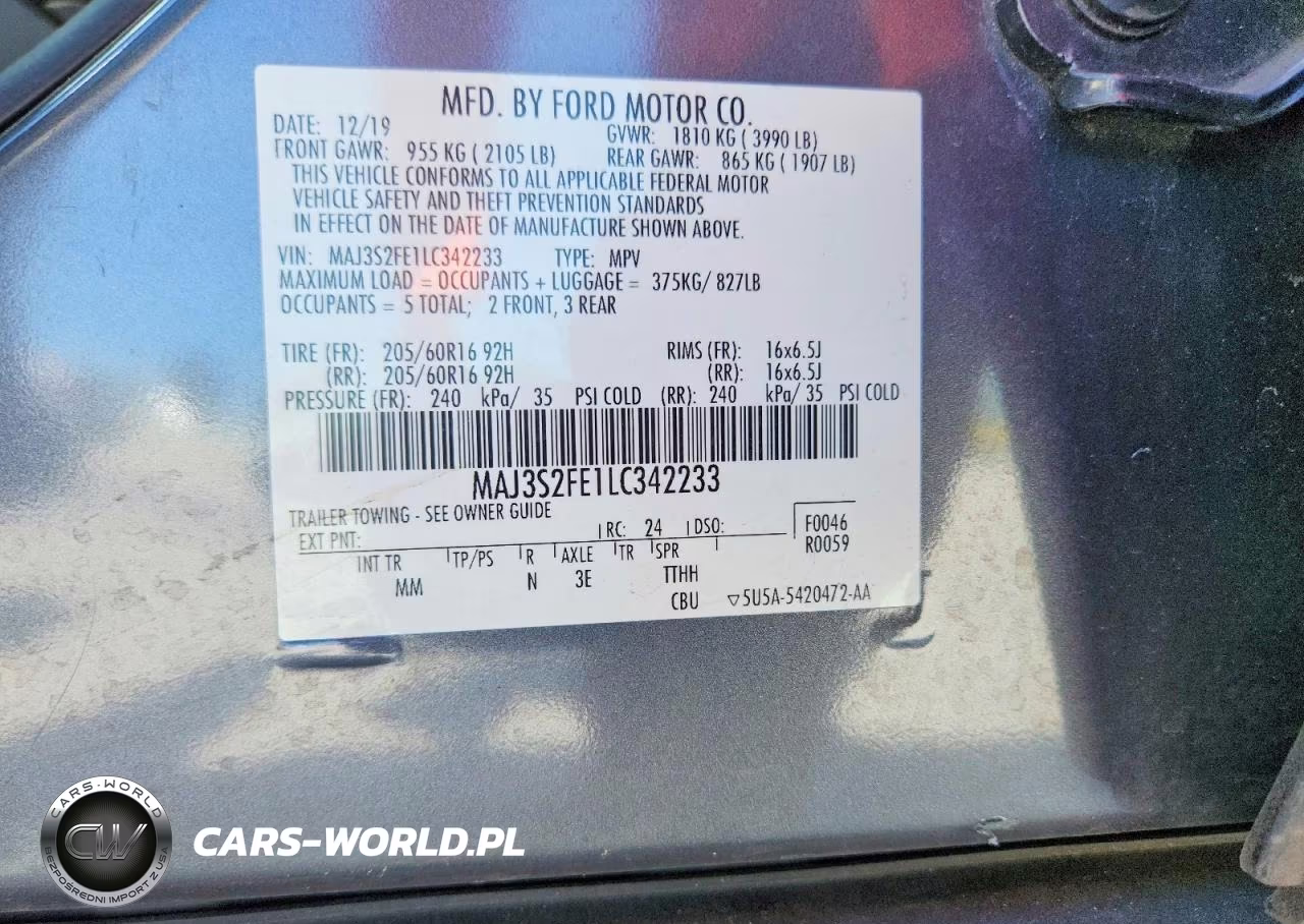 2020 Ford Ecosport S VIN:MAJ3S2FE1LC342233 - 13