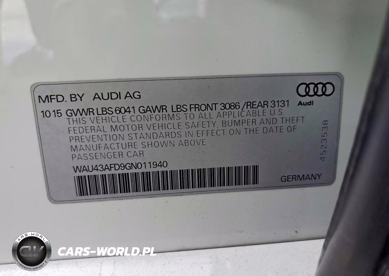 2016 Audi A8 L Quattro VIN:WAU43AFD9GN011940 - 12