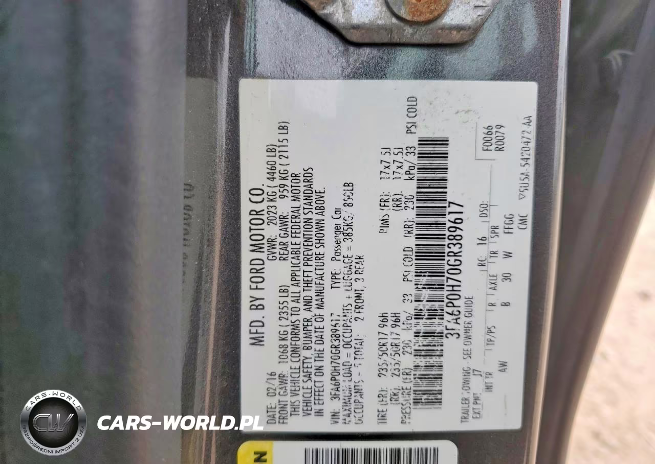 2016 Ford Fusion Se VIN:3FA6P0H70GR389617 - 12