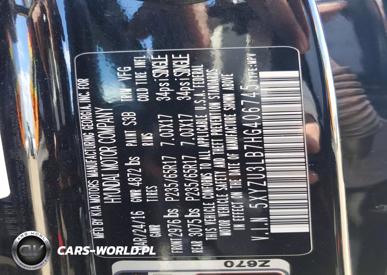 2017 Hyundai Santa Fe Sport 2.4L VIN:5XYZU3LB7HG406745 - 12