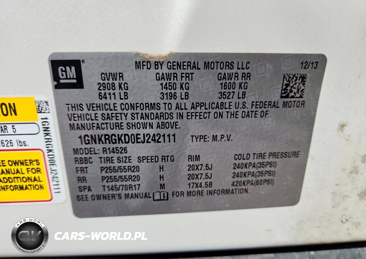 2014 Chevrolet Traverse Lt VIN:1GNKRGKD0EJ242111 - 12