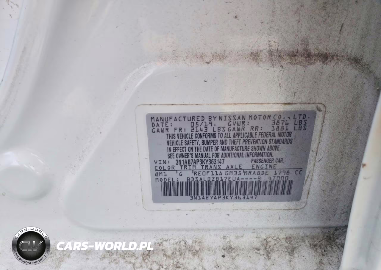 2019 Nissan Sentra S VIN:3N1AB7AP3KY363147 - 13