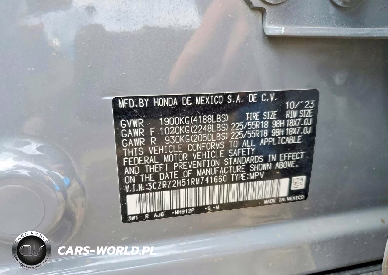 2024 Honda Hr-V Sport VIN:3CZRZ2H51RM741660 - 12