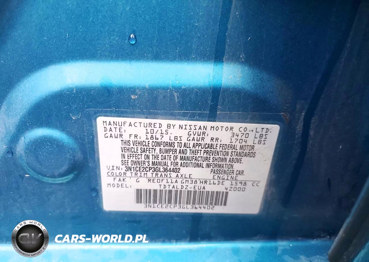 2016 Nissan Versa Note Sv VIN:3N1CE2CP3GL364402 - 12