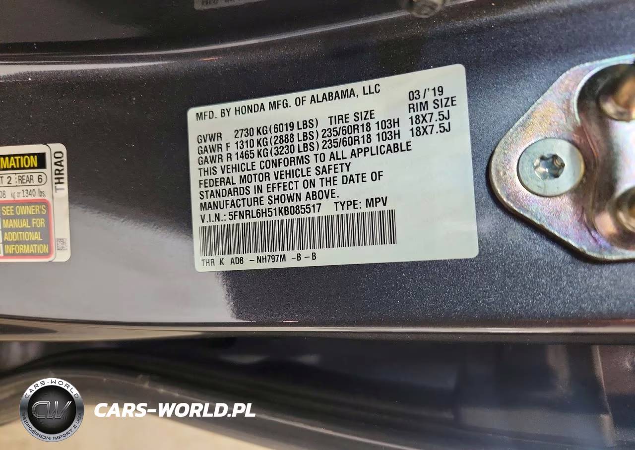 2019 Honda Odyssey Ex VIN:5FNRL6H51KB085517 - 14