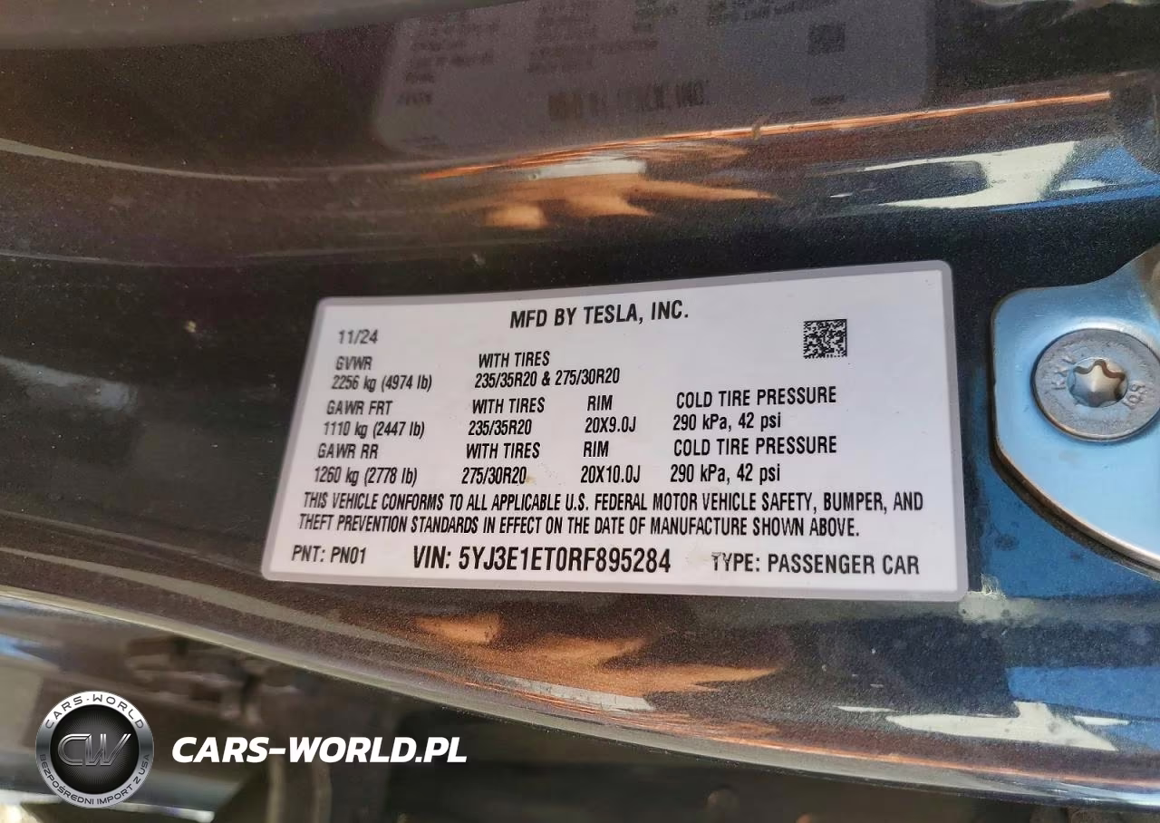 2024 Tesla Model 3 VIN:5YJ3E1ET0RF895284 - 12