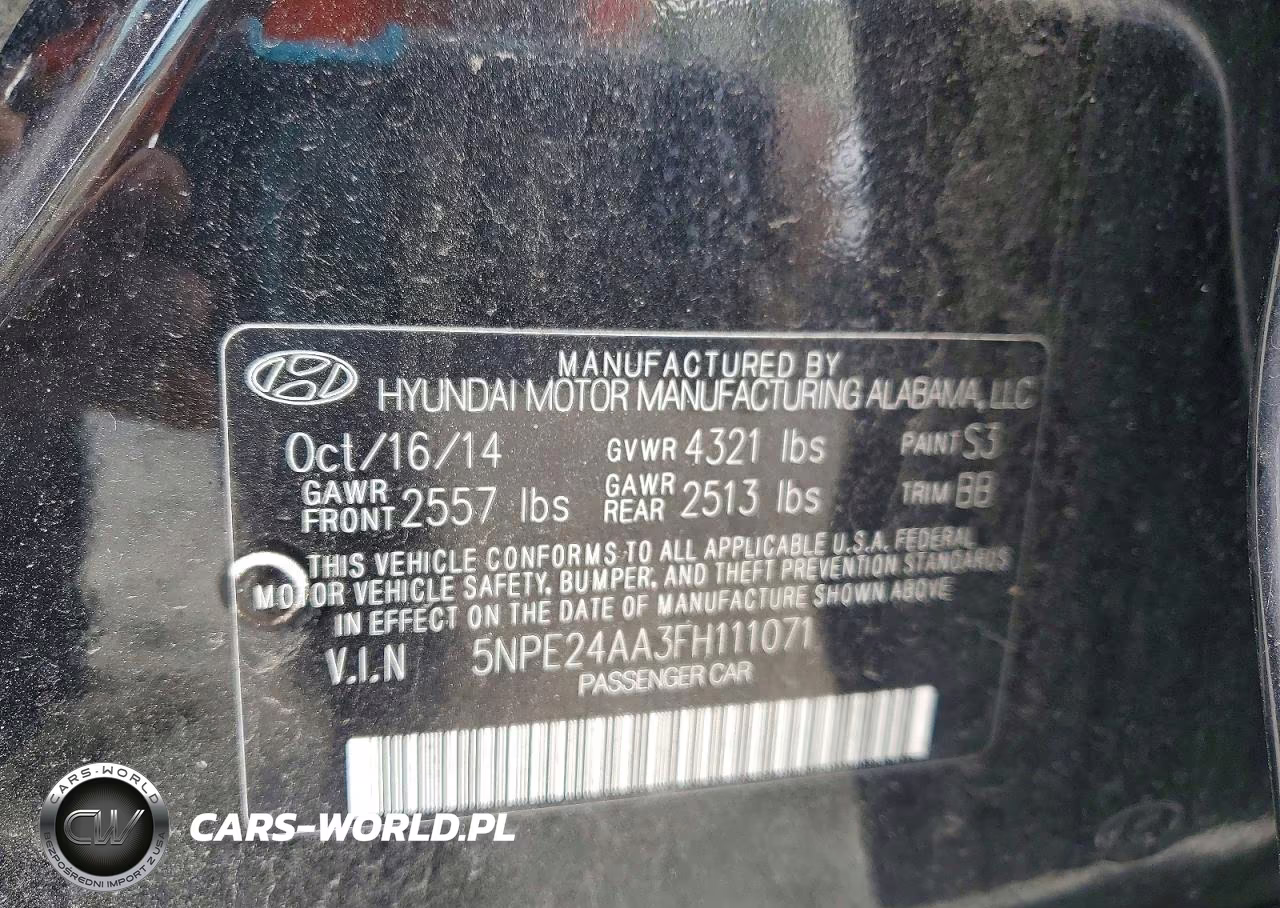 2015 Hyundai Sonata Eco VIN:5NPE24AA3FH111071 - 13