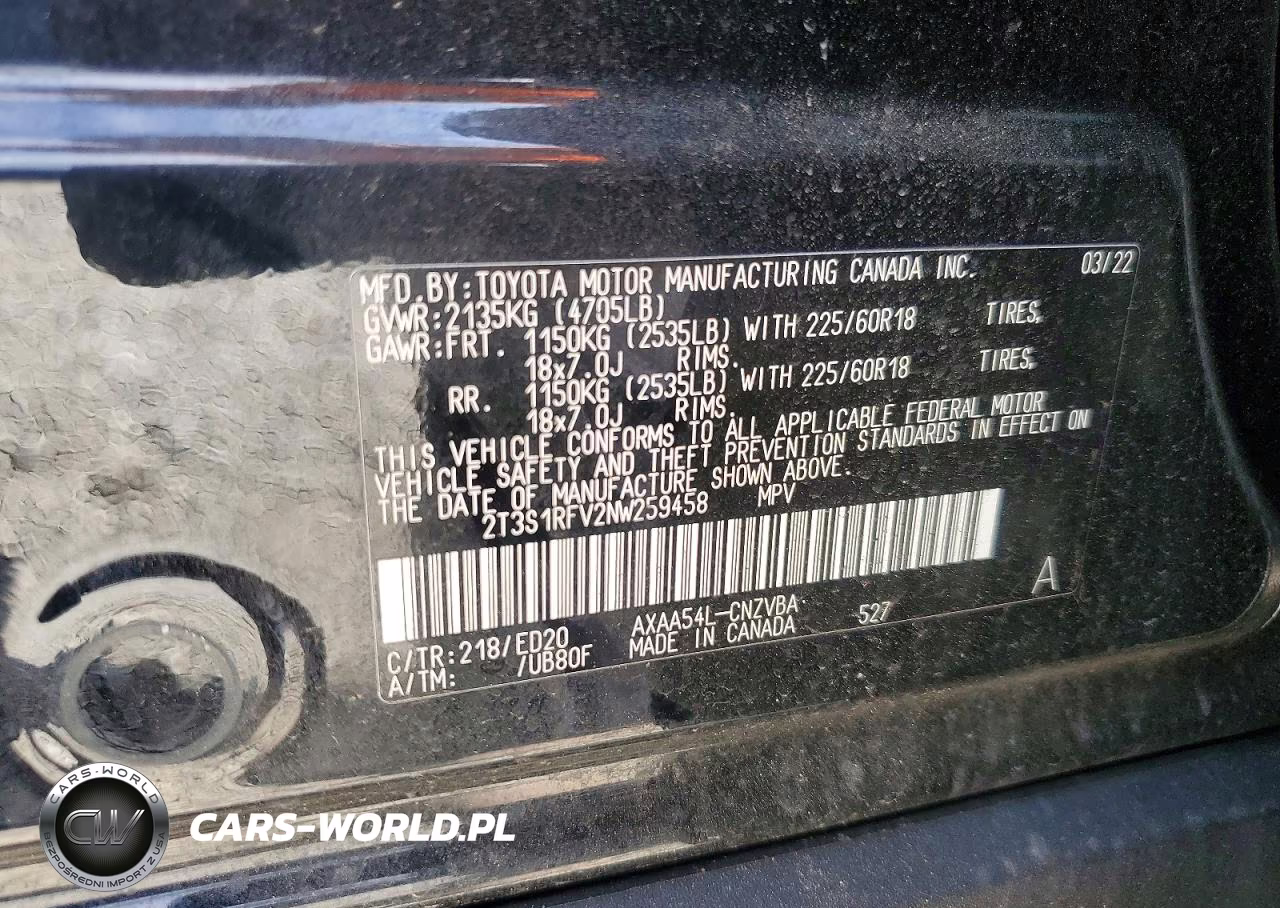 2022 Toyota Rav4 Trd Off Road VIN:2T3S1RFV2NW259458 - 13