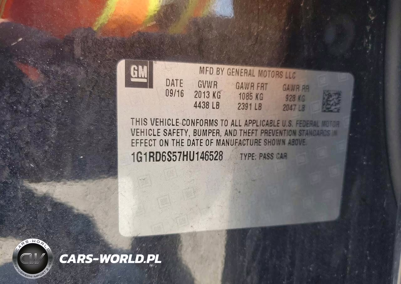 2017 Chevrolet Volt VIN:1G1RD6S57HU146528 - 12