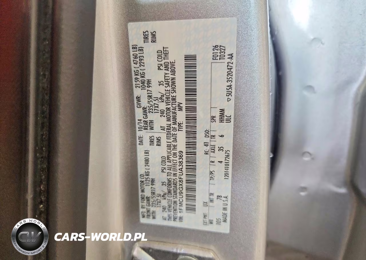 2015 Ford Escape Se VIN:1FMCU9GX8FUA38369 - 12